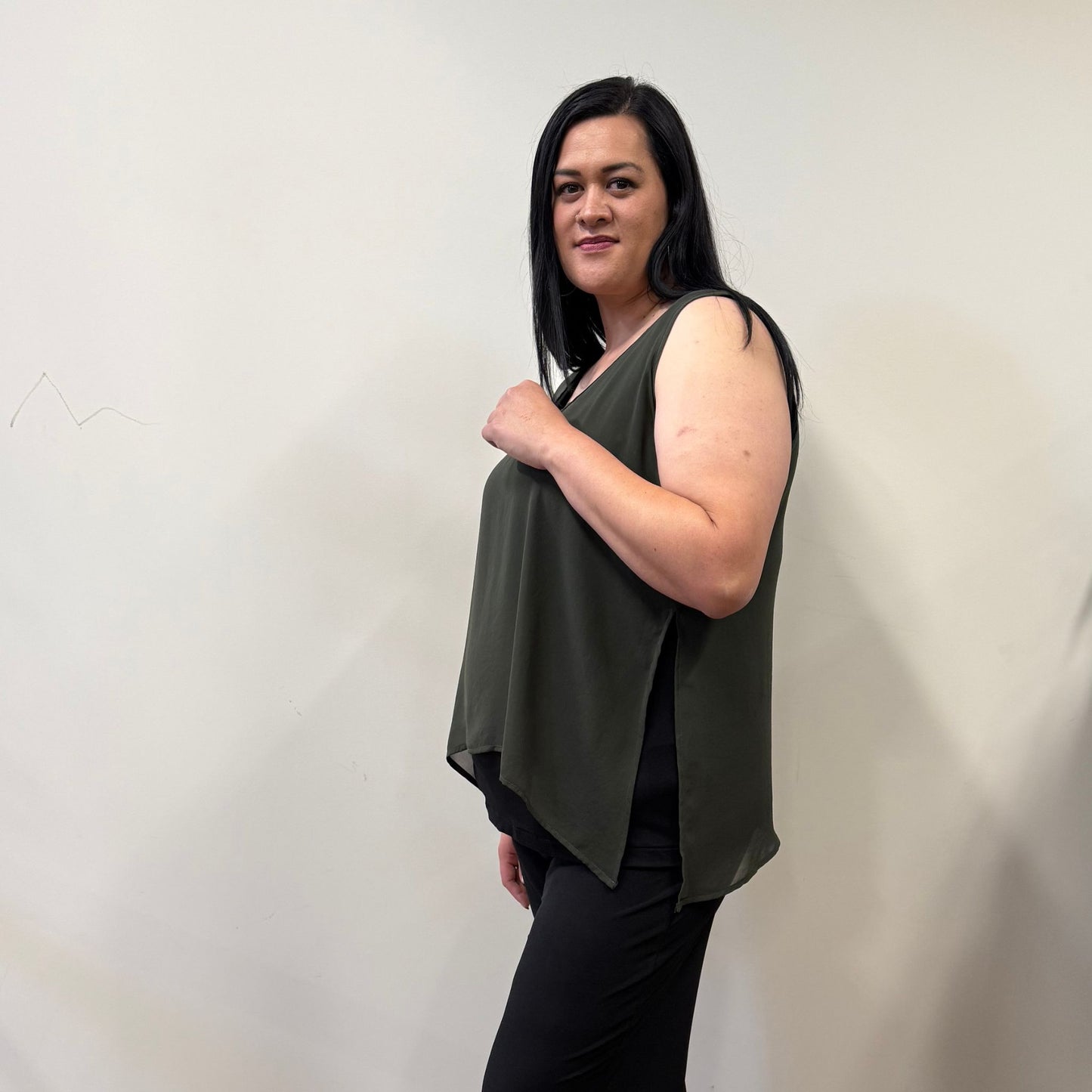 B1 SPLIT CAMI KHAKI (14,16,18)