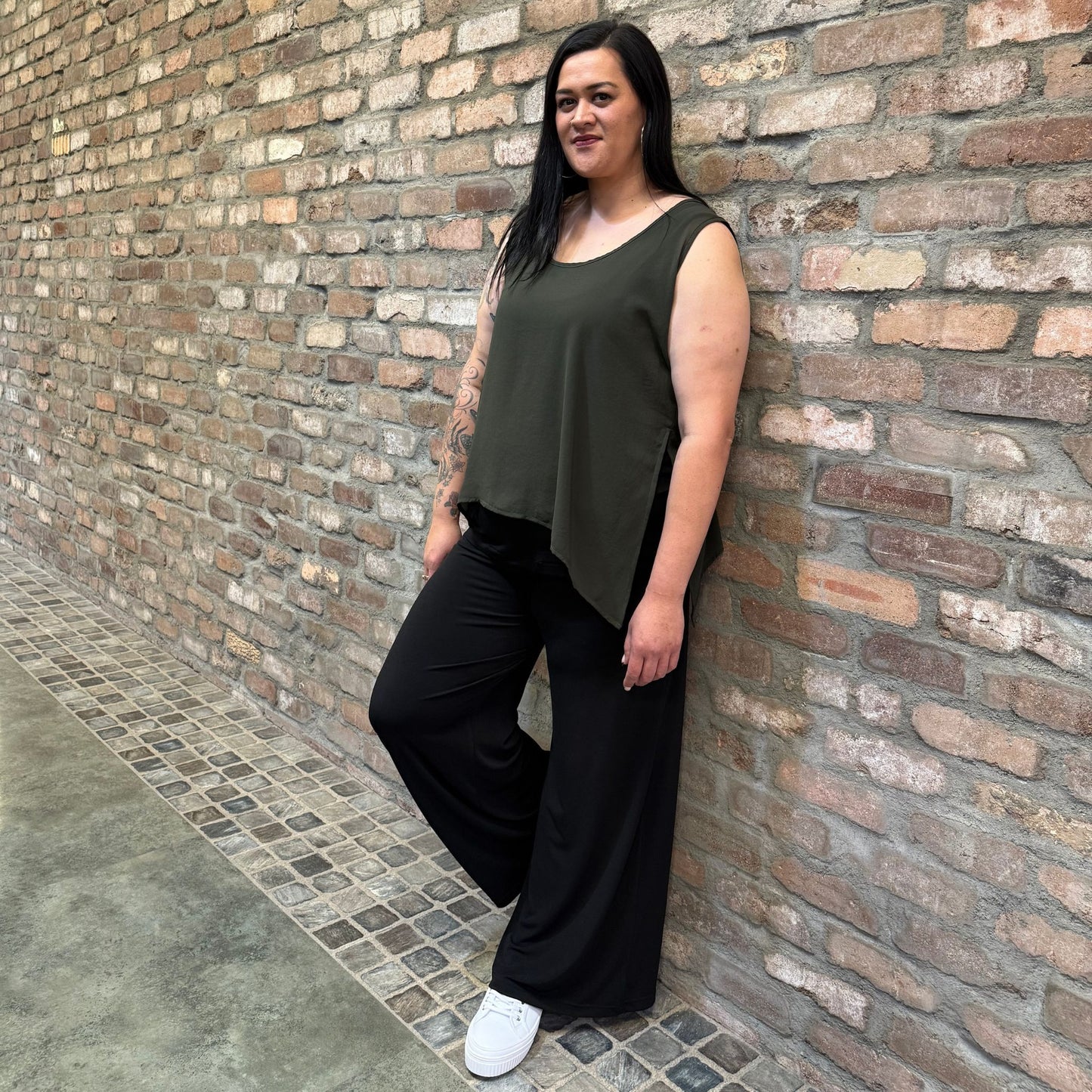 B1 SPLIT CAMI KHAKI (14,16,18)