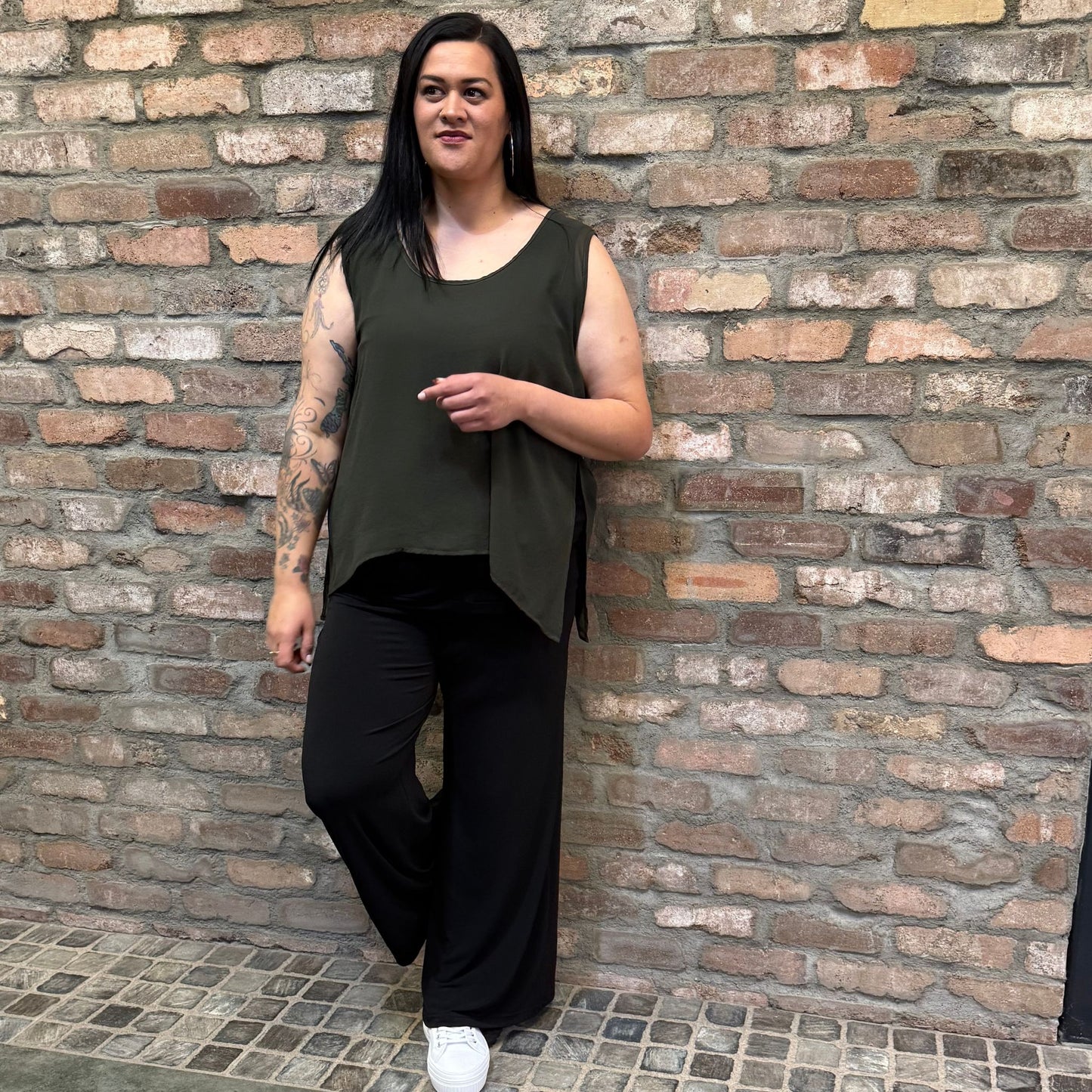 B1 SPLIT CAMI KHAKI (14,16,18)